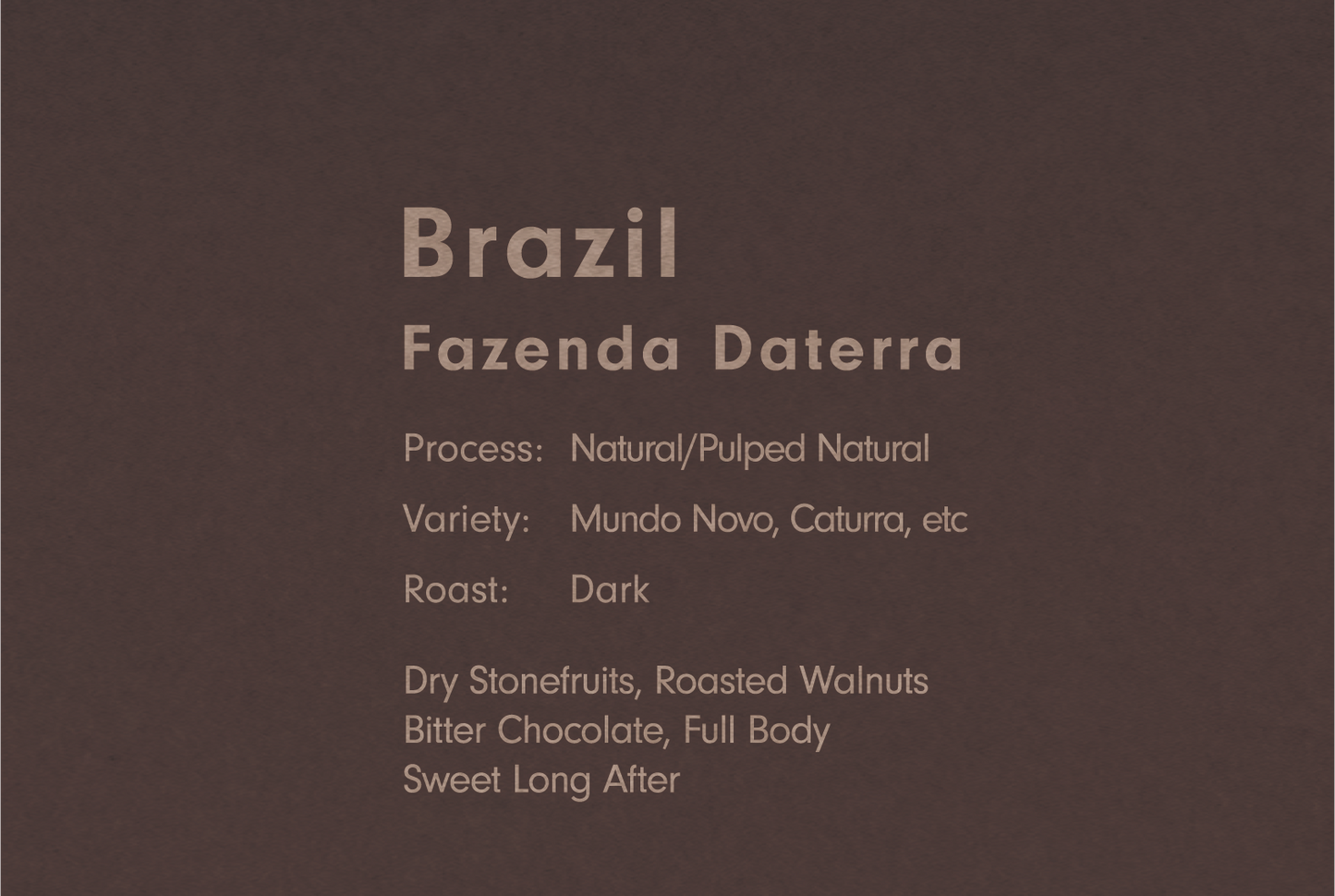 BRAZIL FAZENDA DATERRA(ブラジル ファゼンダ ダテーラ)