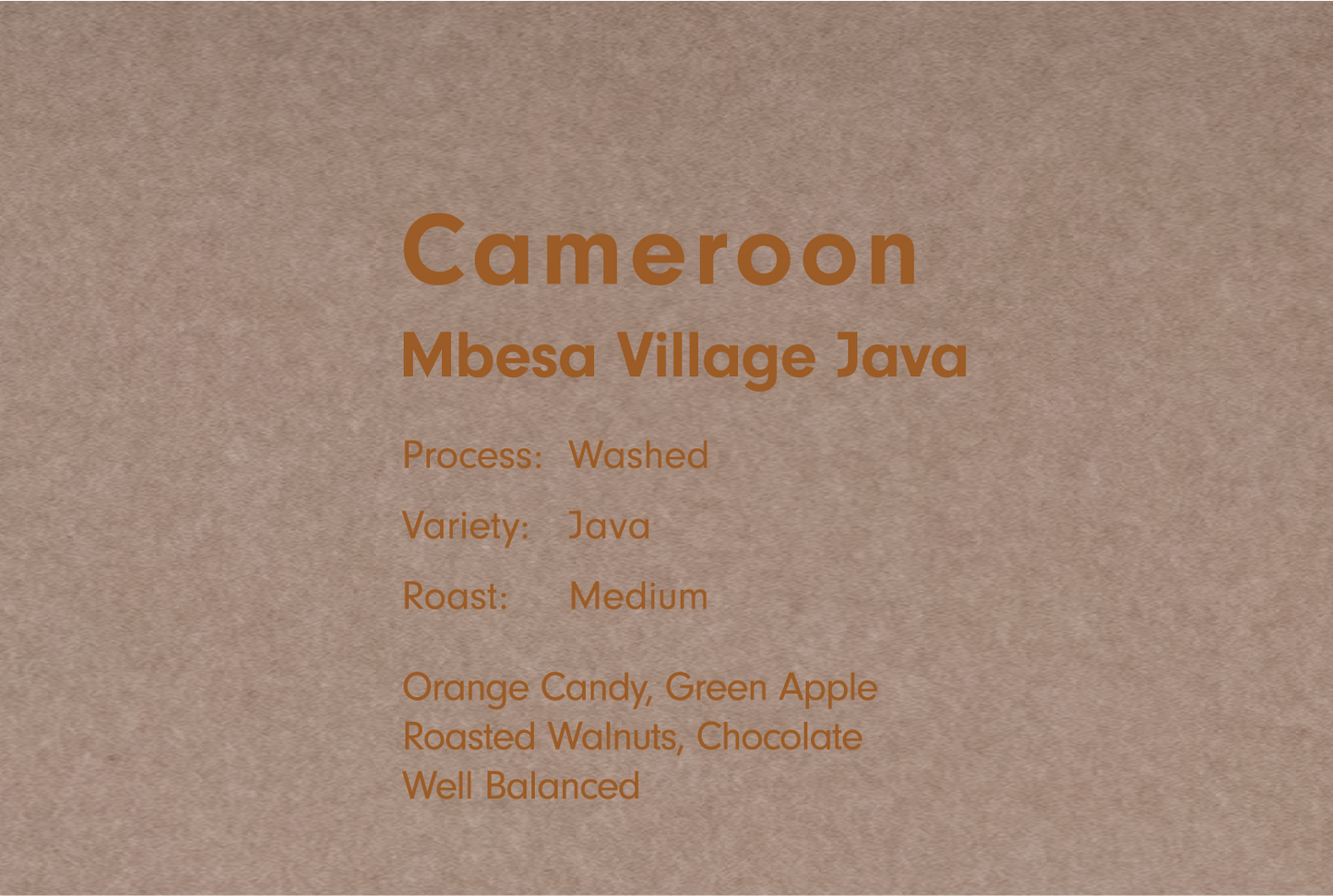 CAMEROON MBESA VILLAGE JAVA WASHED(カメルーン ンベッサ ビレッジ ジャワ)