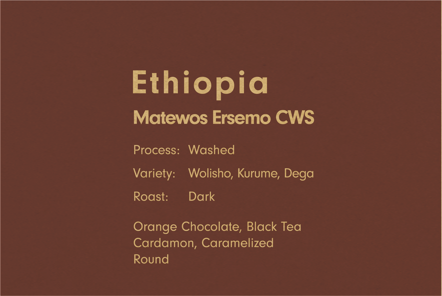 ETHIOPIA YIRGACHEFFE KOCHERE DARK(エチオピア イルガチェフェ コチャレ 深煎り)