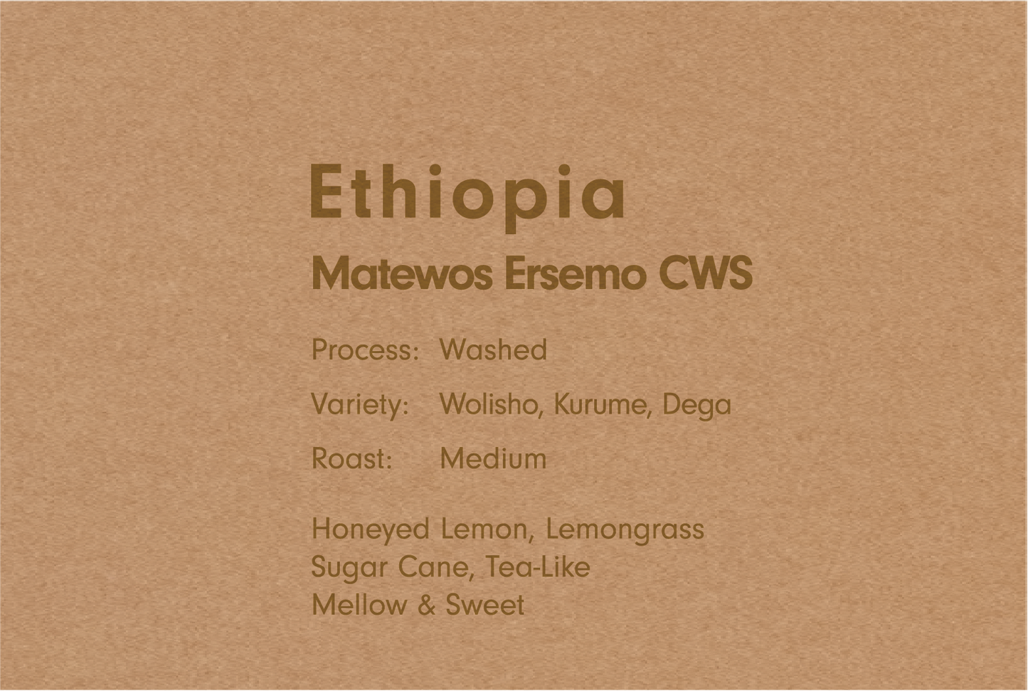 ETHIOPIA YIRGACHEFFE KOCHERE MATEWOS ERSEMO CWS (エチオピア イルガチェフェ コチャレ マテュオス エルセモCWS )