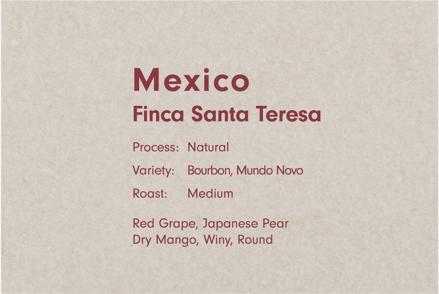 MEXICO FINCA SANTA TERESA NATURAL(メキシコ フィンカ サンタテレサ ナチュラル)