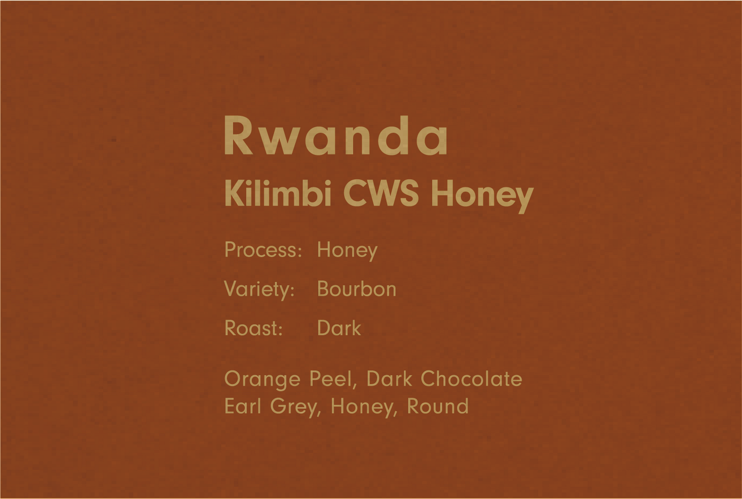 RWANDA KILIMBI CWS HONEY DARK(ルワンダ キリンビCWS ハニー 深煎り)