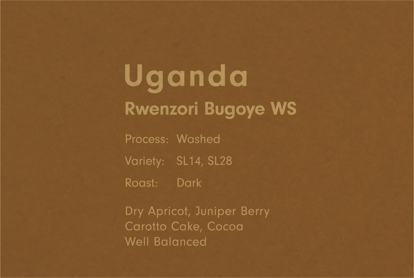 UGANDA RWENZORI BUGOYE WS(ウガンダ ルウェンゾリ ブゴエWS)