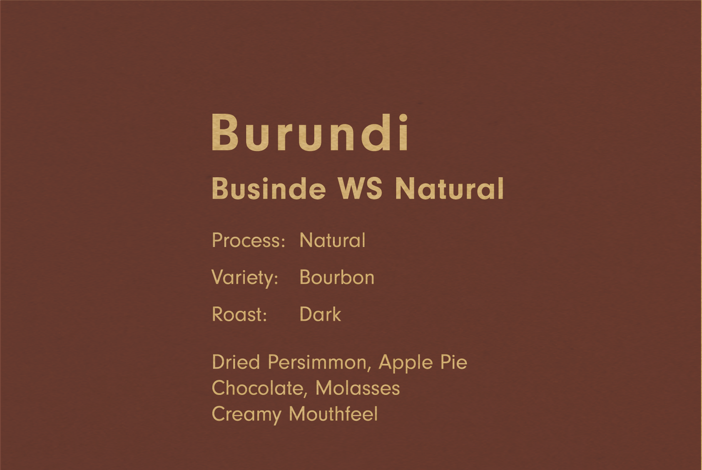 BURUNDI BUSINDE WS NATURAL（ブルンジ ブシンデ ナチュラル 深煎り）