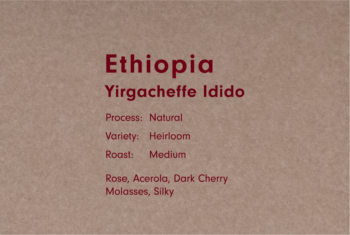 ETHIOPIA YIRGACHEFFE IDIDO（エチオピア イルガチェフェ イディド ）