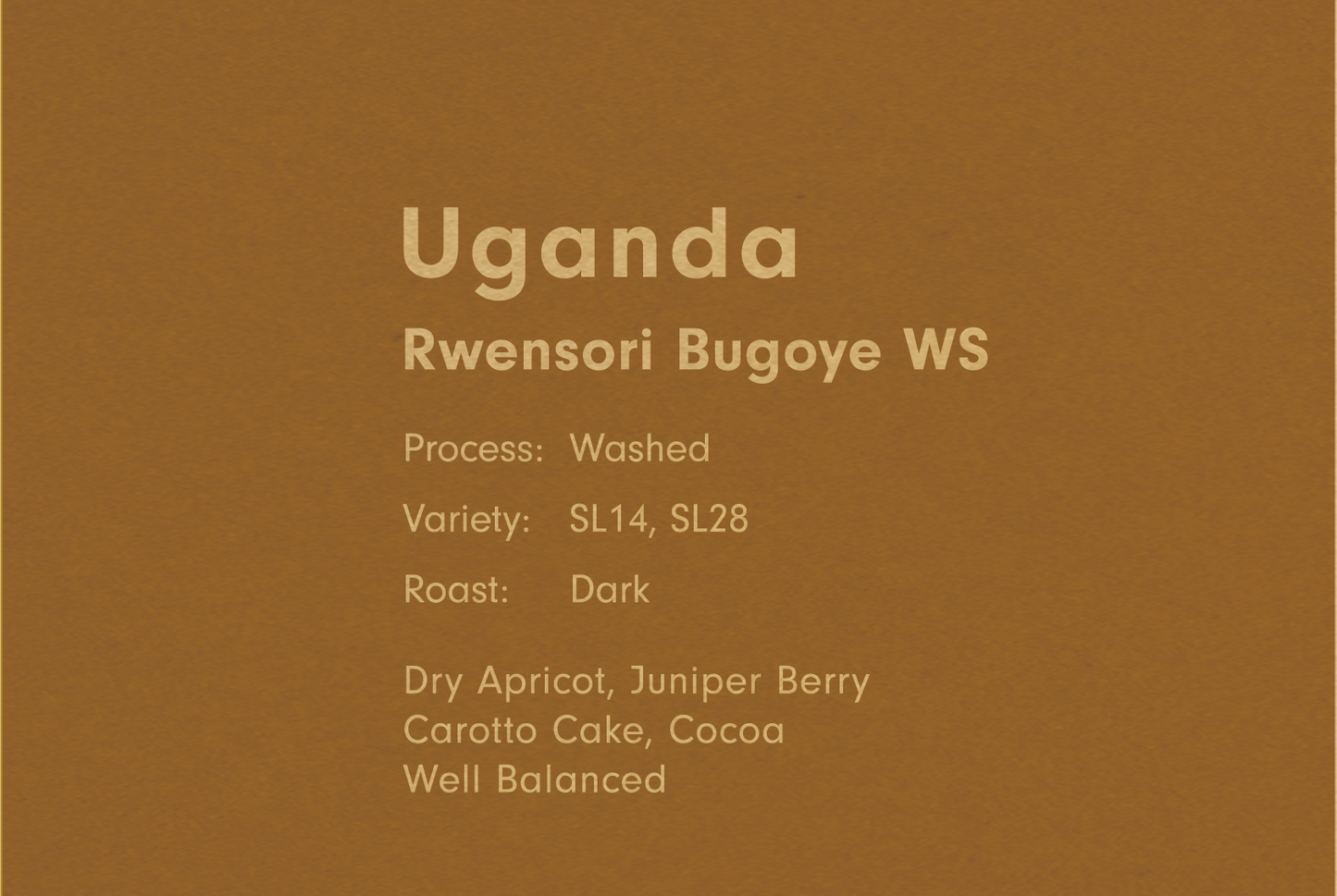 UGANDA RWENZORI BUGOYE WS（ウガンダ ルウェンゾリ ブゴエWS）